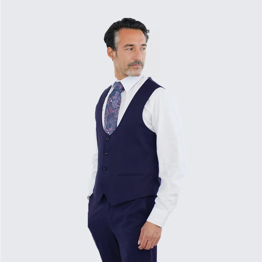 Purple Slim Fit Three Piece Suit with Large Peak Lapel by Stacy Adams - Wedding - Prom