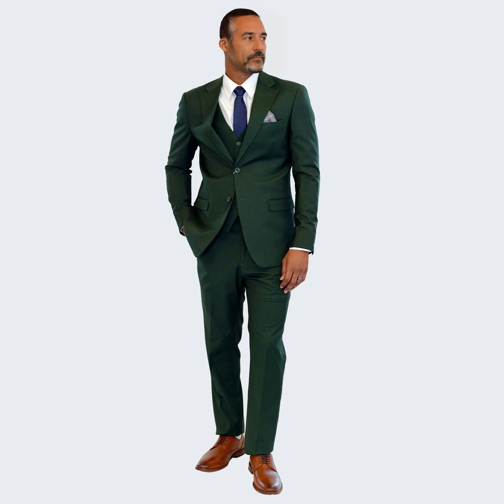 Men's Green Suit Three Piece Set by Stacy Adams - Wedding - Prom