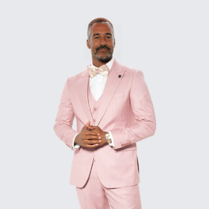Rose Pinstripe Hybrid Fit Suit by Stacy Adams - Wedding - Prom
