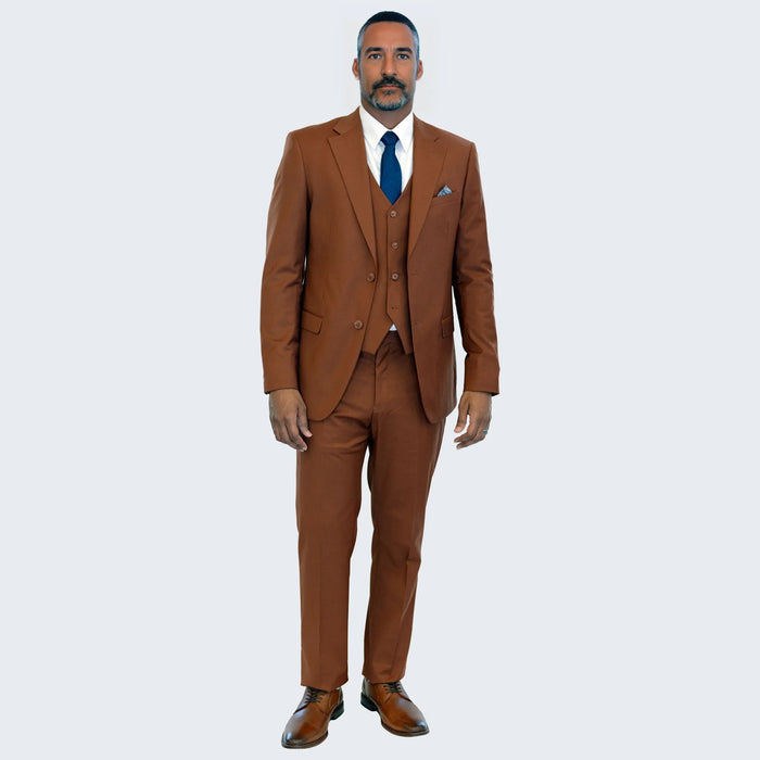 Men's Light Brown Suit Three Piece Set by Stacy Adams - Wedding - Prom
