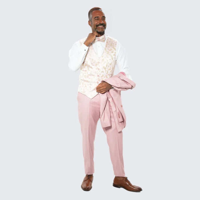 Rose Pinstripe Hybrid Fit Suit by Stacy Adams - Wedding - Prom