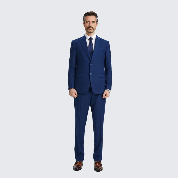 Men's Indigo Suit Three Piece Set by Stacy Adams - Wedding - Prom