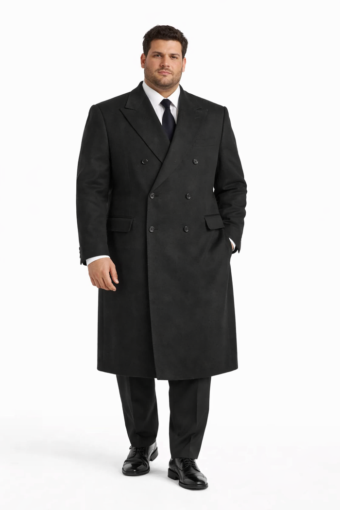 Alberto Nardoni Authentic Fully Lined Double Breasted Men's Dress Coat Wool Blend Long Overcoat