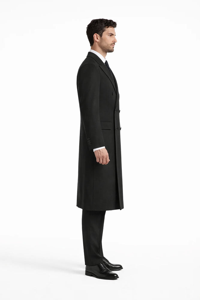 Alberto Nardoni Authentic Fully Lined Double Breasted Men's Dress Coat Wool Blend Long Overcoat