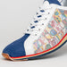 Zelli Alpha Blue Calfskin Sneakers with Sueded and Print Details