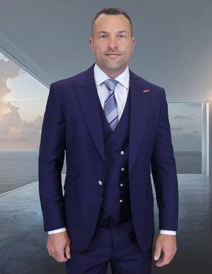 Statement Men's 3 Piece 100% Wool Fashion Suit - Bold Colors