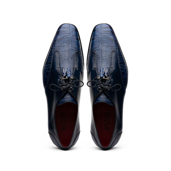 Marco_Di_Milano Anzio: Blue Jeans Leather Dress Shoe