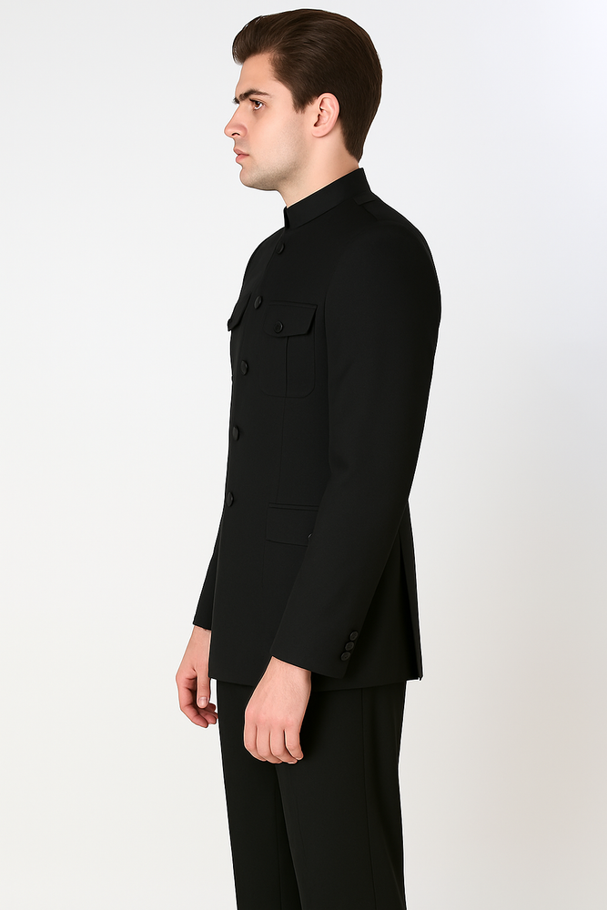 Apollo King Men's 2 Piece Nehru Style Suit Fashion Pockets