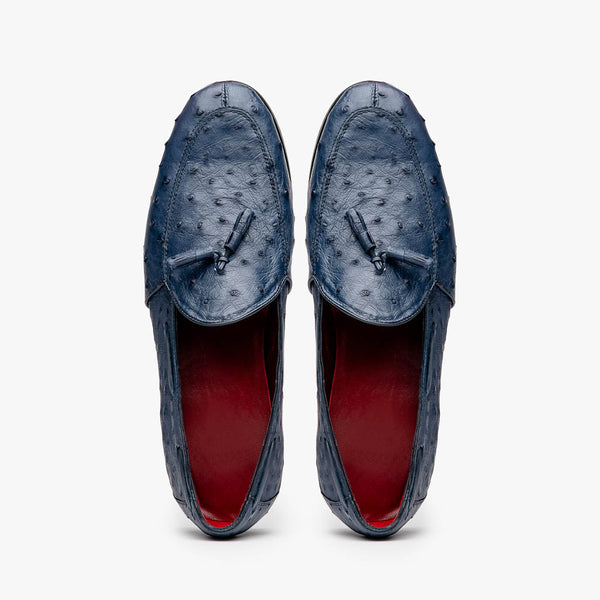 Aubiere Navy Ostrich Loafer 