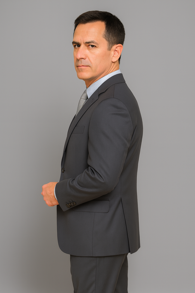 Authentic Statement Brand Black 2-Button Suit