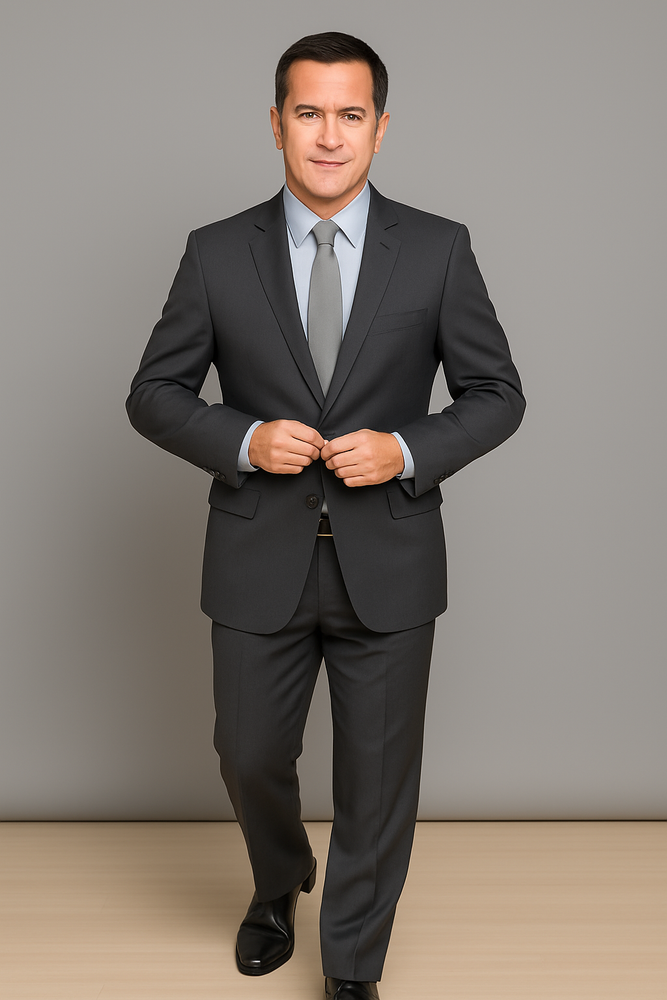 Authentic Statement Brand Black 2-Button Suit