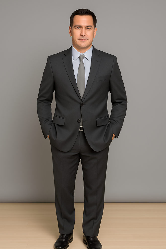 Authentic Statement Brand Black 2-Button Suit