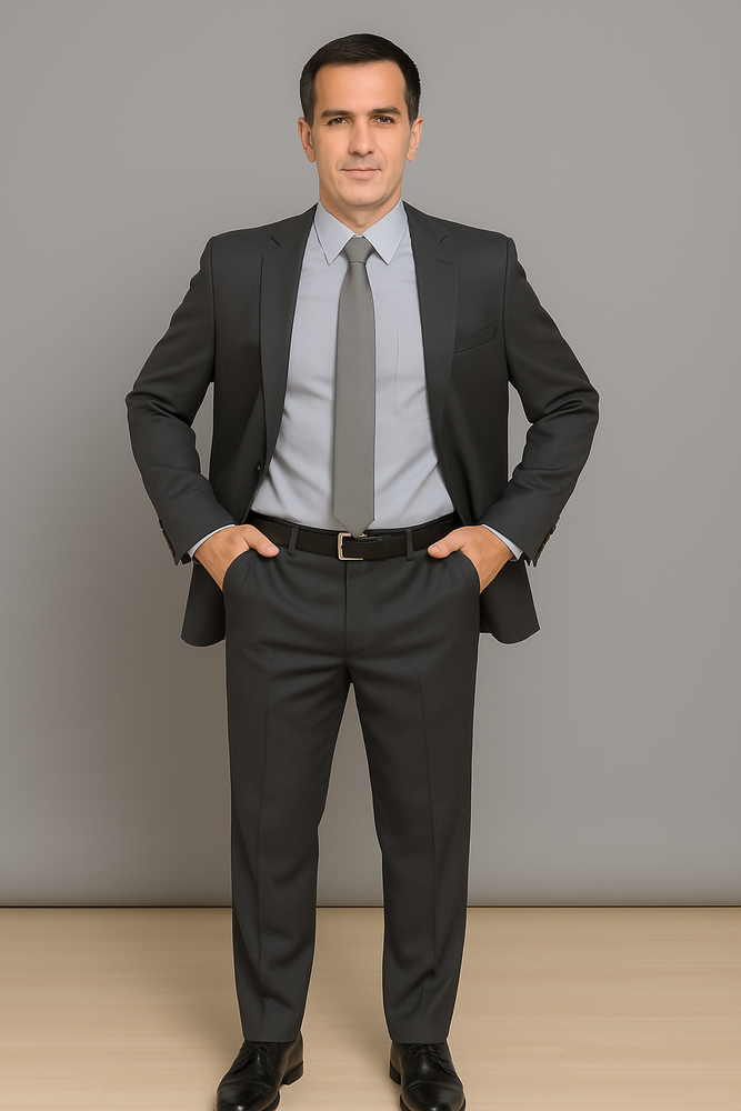 Authentic Statement Brand Black 2-Button Suit