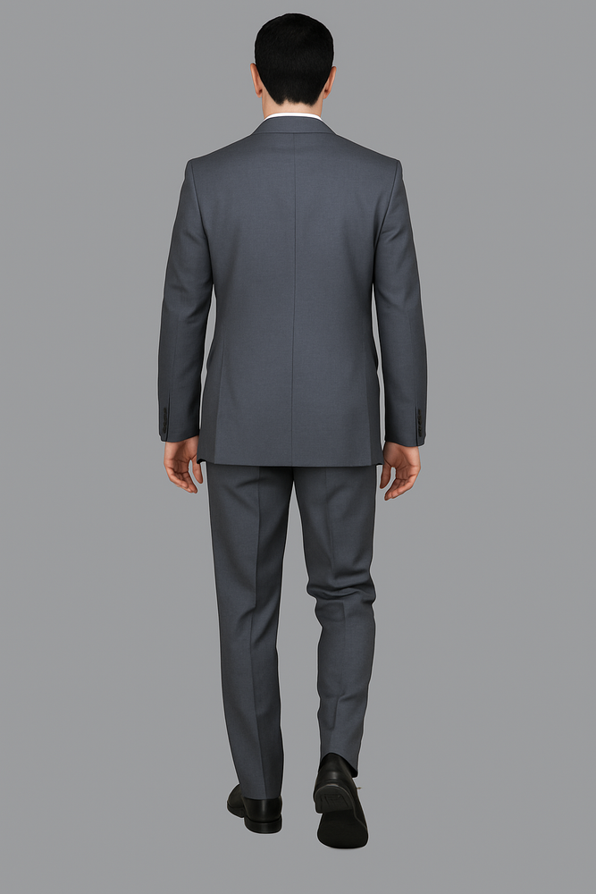 Authentic Statement Brand Charcoal Gray Sharkskin 2-Button Suit - High End Suits - High Quality Suits