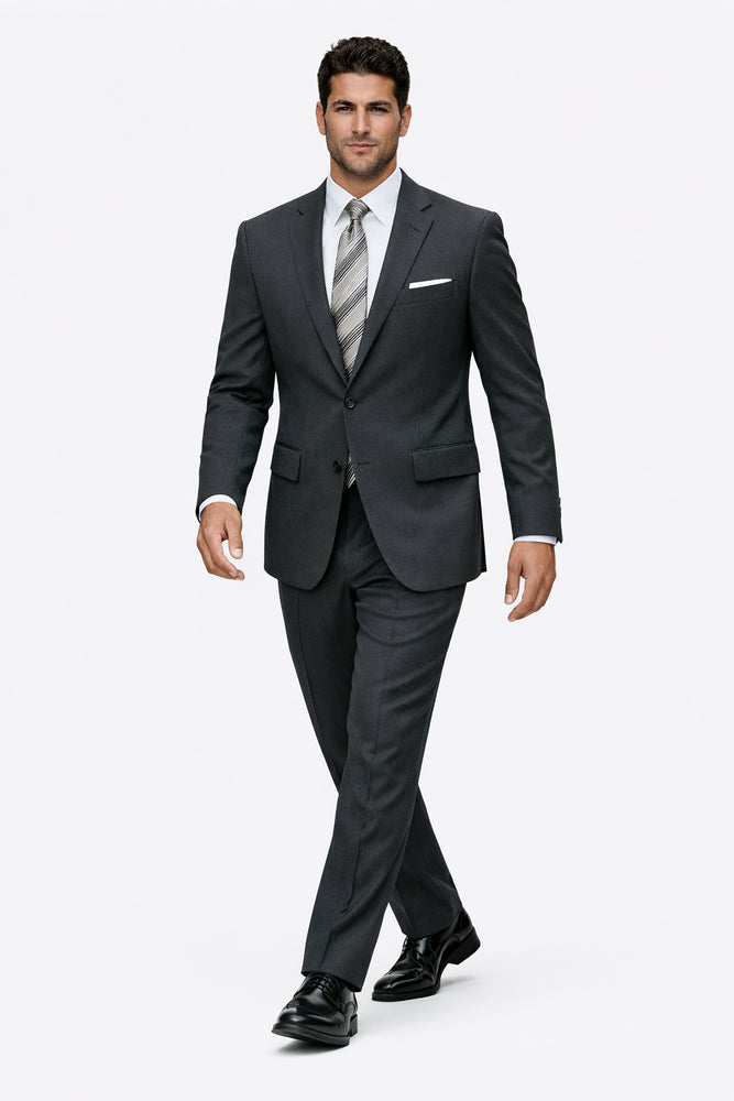 Authentic Statement Brand Men's 2 Button Suit Black- High End Suits - High Quality Suits