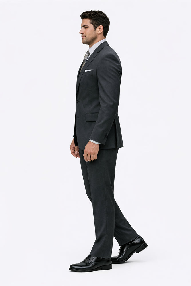 Authentic Statement Brand Men's 2 Button Suit Black- High End Suits - High Quality Suits