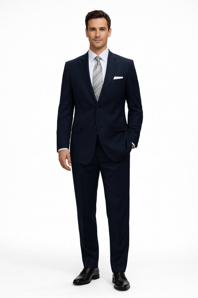 Authentic Statement Brand Men's 2 Button Suit Black- High End Suits - High Quality Suits