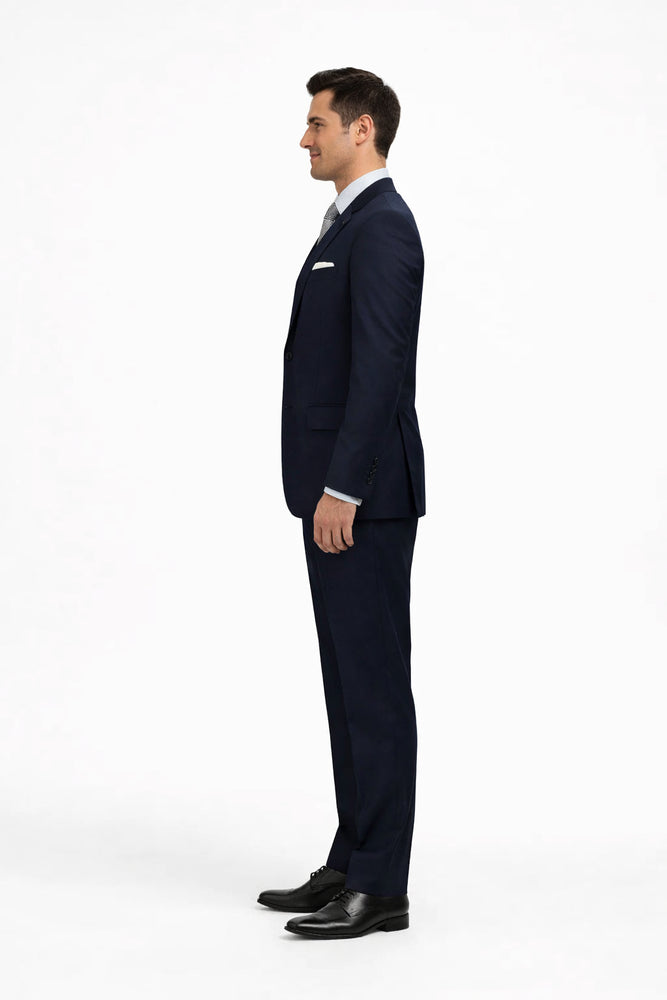 Authentic Statement Brand Men's 2 Button Suit Black- High End Suits - High Quality Suits