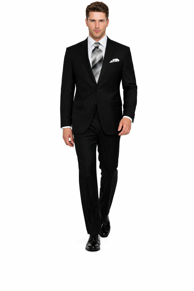 Authentic Statement Brand Men's 2 Button Suit Black- High End Suits - High Quality Suits