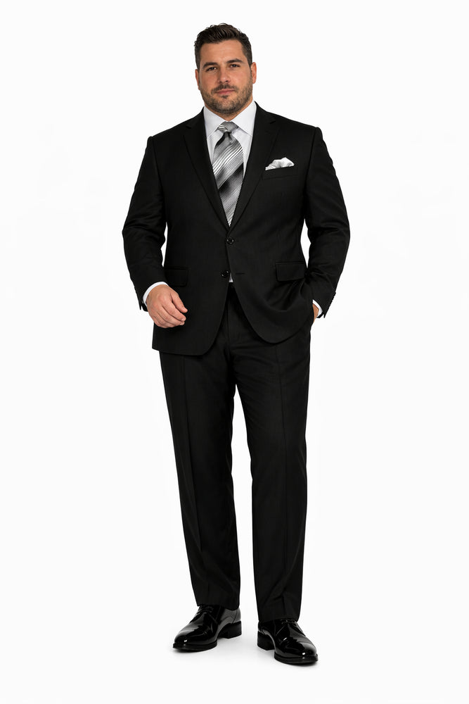 Authentic Statement Brand Men's 2 Button Suit Black- High End Suits - High Quality Suits