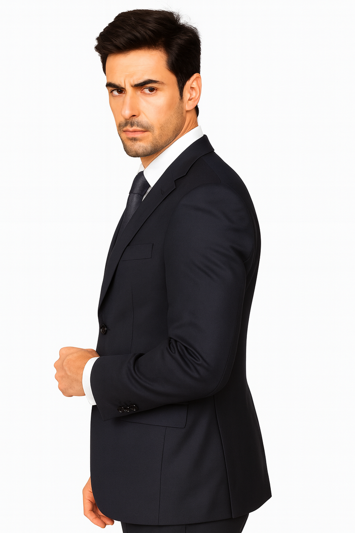 Authentic Statement Brand Men's Black Vested Suit - High End Suits - High Quality Suits