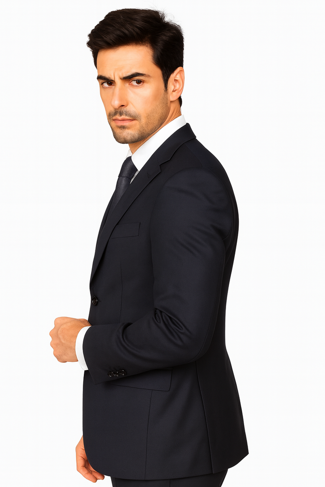 Authentic Statement Brand Men's Black Vested Suit - High End Suits - High Quality Suits