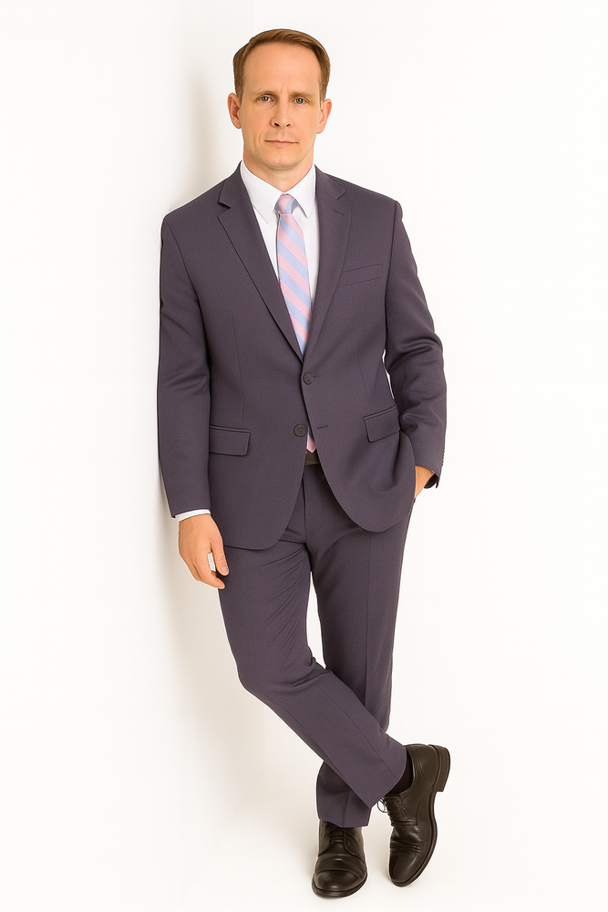 Authentic Statement Brand Men's Charcoal Gray Slim-fit 2-button Suit - High End Suits - High Quality Suits