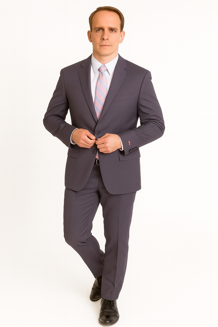 Authentic Statement Brand Men's Charcoal Gray Slim-fit 2-button Suit - High End Suits - High Quality Suits