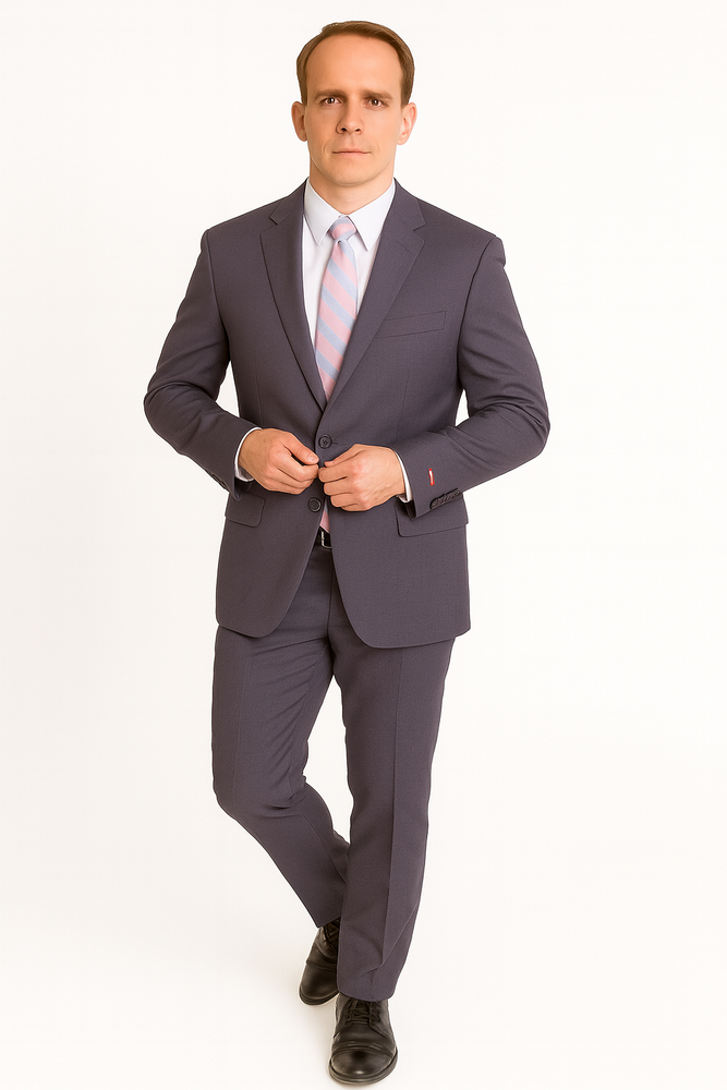 Authentic Statement Brand Men's Charcoal Gray Slim-fit 2-button Suit - High End Suits - High Quality Suits