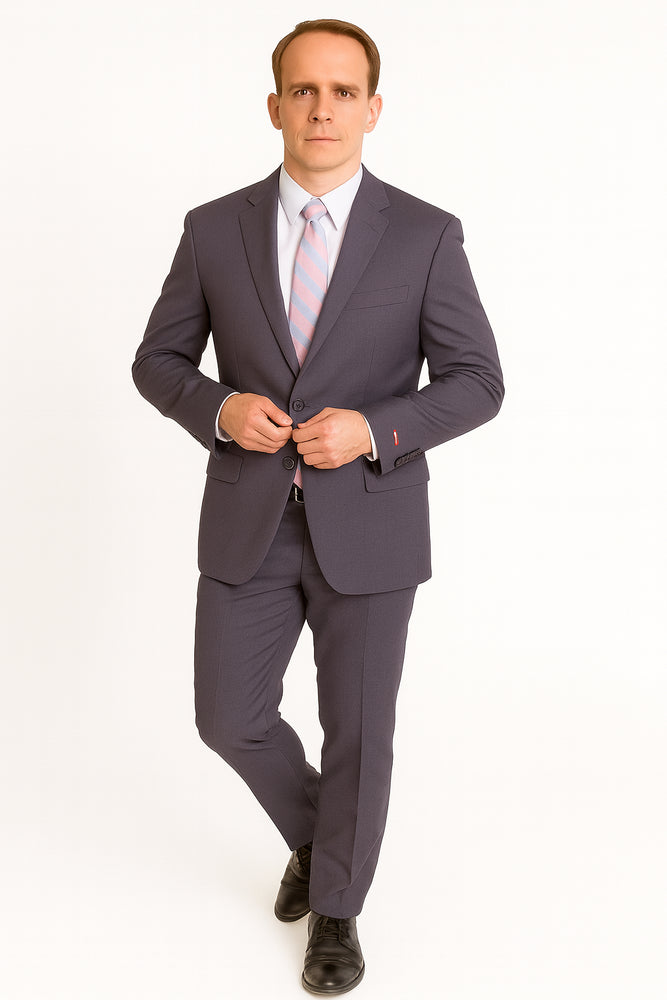 Authentic Statement Brand Men's Charcoal Gray Slim-fit 2-button Suit - High End Suits - High Quality Suits