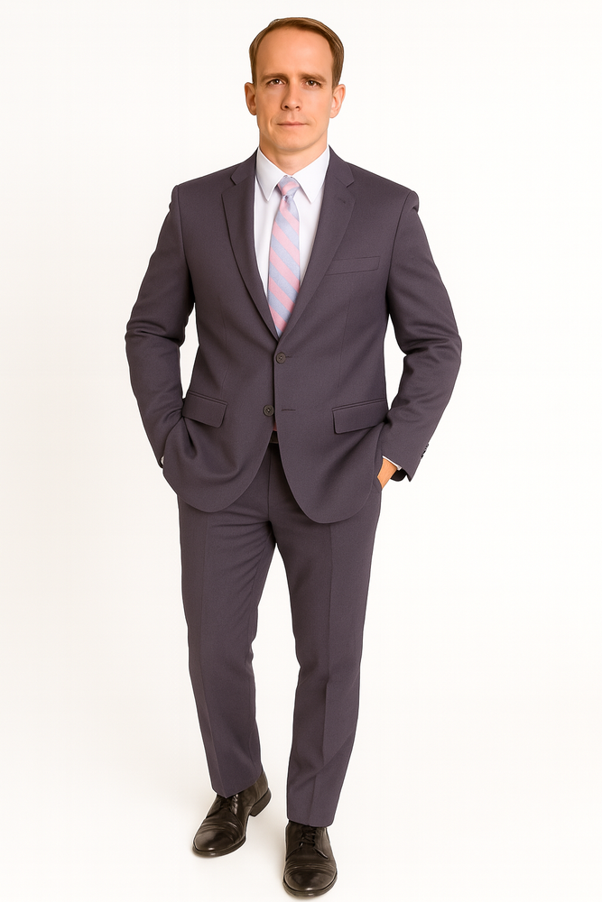 Authentic Statement Brand Men's Charcoal Gray Slim-fit 2-button Suit - High End Suits - High Quality Suits