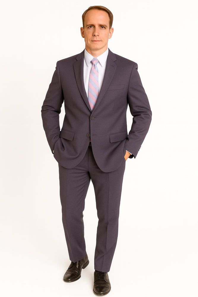 Authentic Statement Brand Men's Charcoal Gray Slim-fit 2-button Suit - High End Suits - High Quality Suits