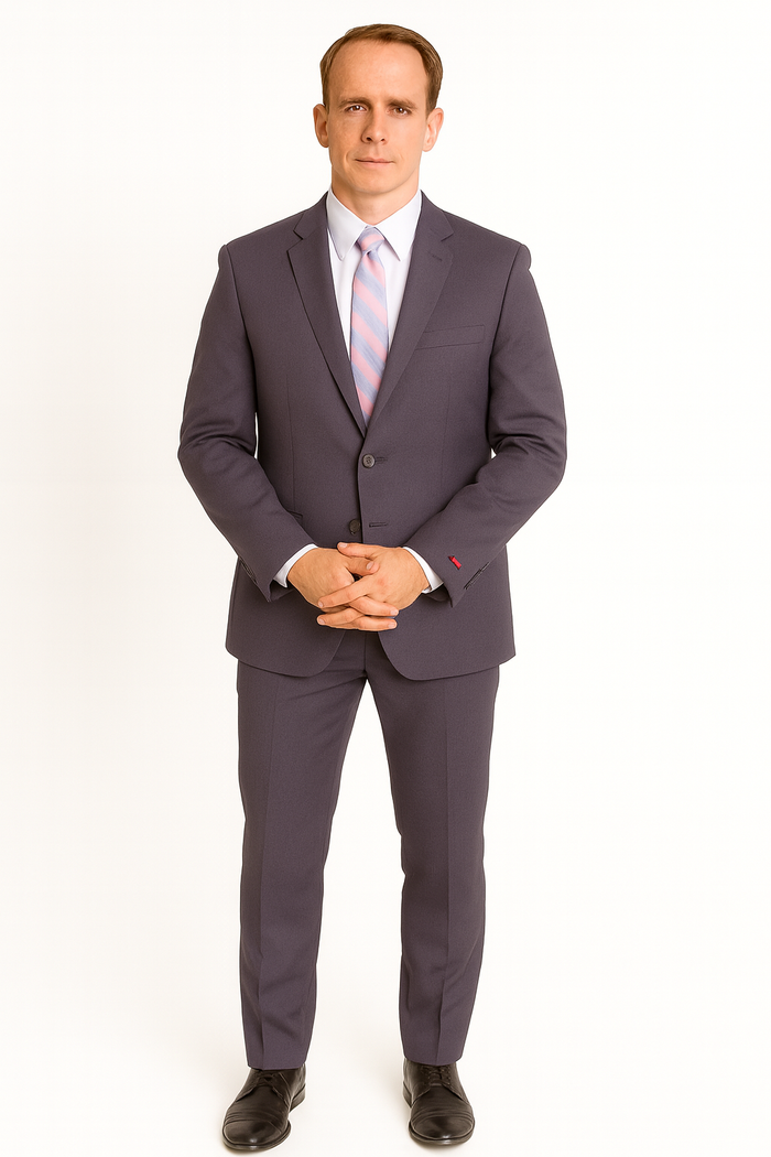Authentic Statement Brand Men's Charcoal Gray Slim-fit 2-button Suit - High End Suits - High Quality Suits
