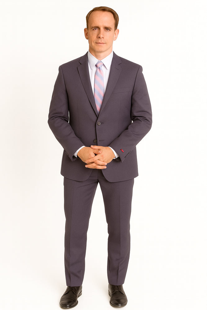 Authentic Statement Brand Men's Charcoal Gray Slim-fit 2-button Suit - High End Suits - High Quality Suits