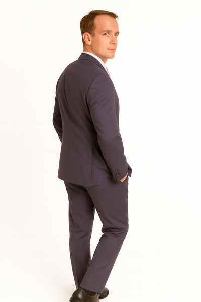 Authentic Statement Brand Men's Charcoal Gray Slim-fit 2-button Suit - High End Suits - High Quality Suits