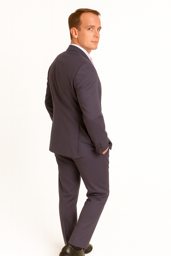 Authentic Statement Brand Men's Charcoal Gray Slim-fit 2-button Suit - High End Suits - High Quality Suits