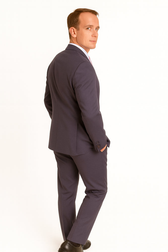 Authentic Statement Brand Men's Charcoal Gray Slim-fit 2-button Suit - High End Suits - High Quality Suits