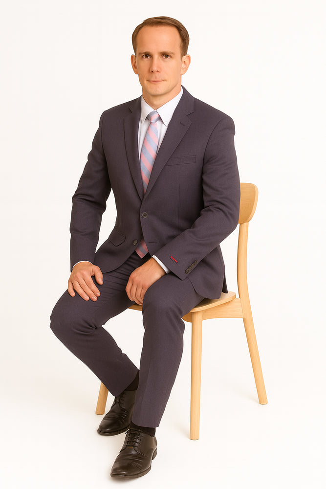 Authentic Statement Brand Men's Charcoal Gray Slim-fit 2-button Suit - High End Suits - High Quality Suits