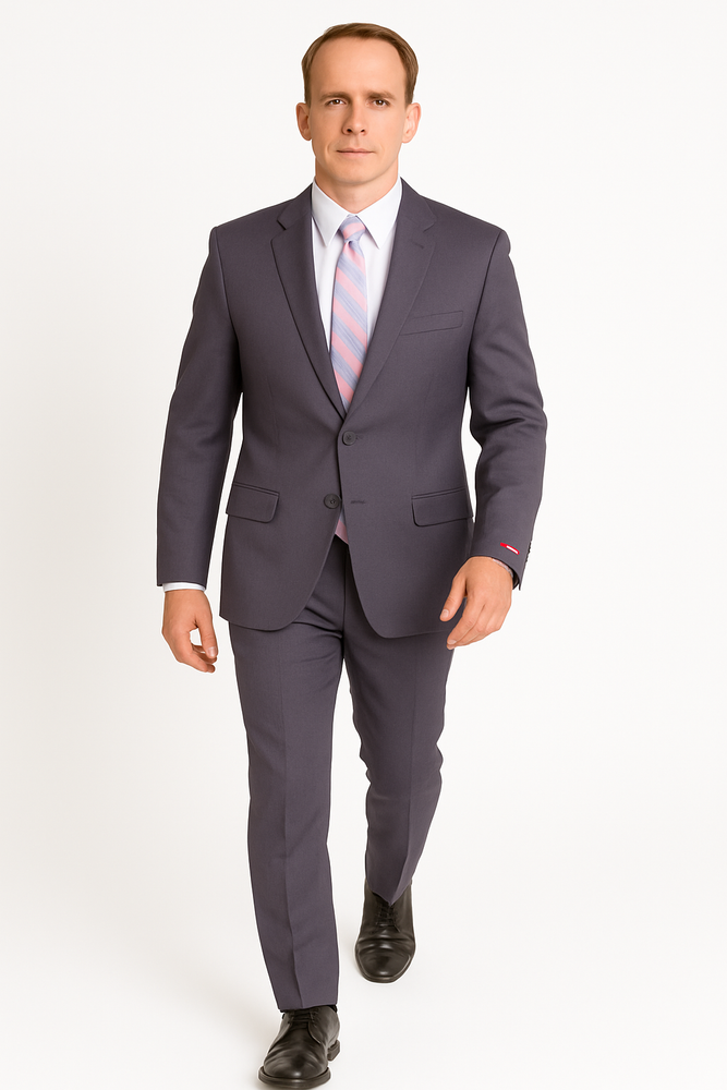 Authentic Statement Brand Men's Charcoal Gray Slim-fit 2-button Suit - High End Suits - High Quality Suits