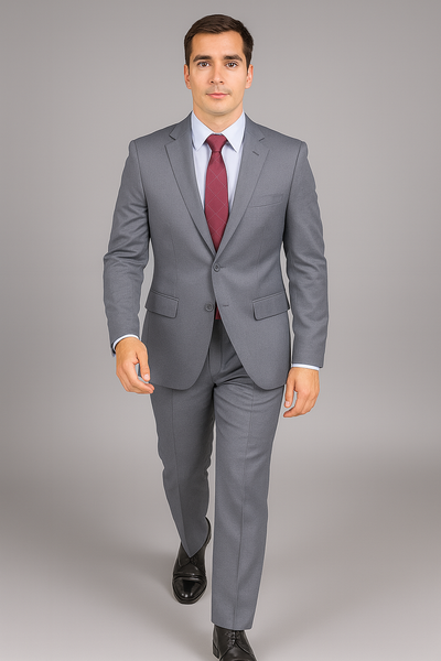 Authentic Statement Brand Men's Charcoal Grey 2-button Classic Suit - High End Suits - High Quality Suits