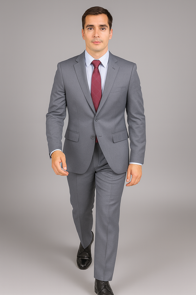 Authentic Statement Brand Men's Charcoal Grey 2-button Classic Suit - High End Suits - High Quality Suits