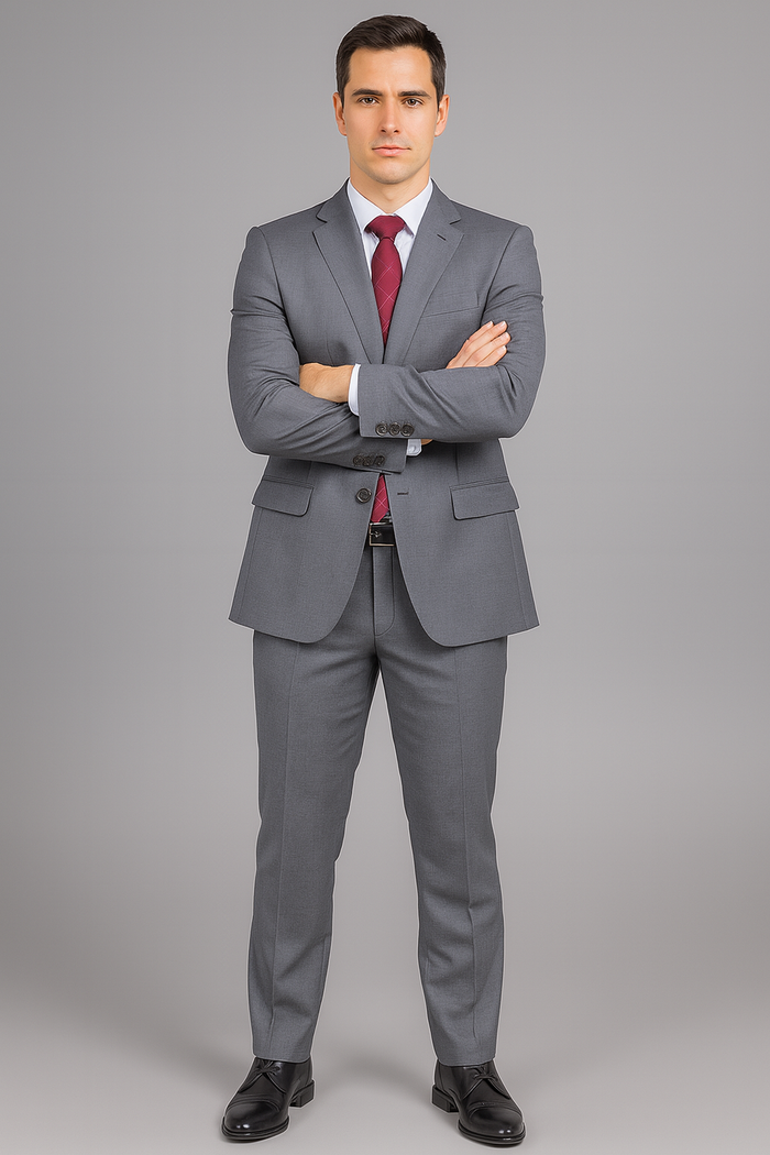 Authentic Statement Brand Men's Charcoal Grey 2-button Classic Suit - High End Suits - High Quality Suits