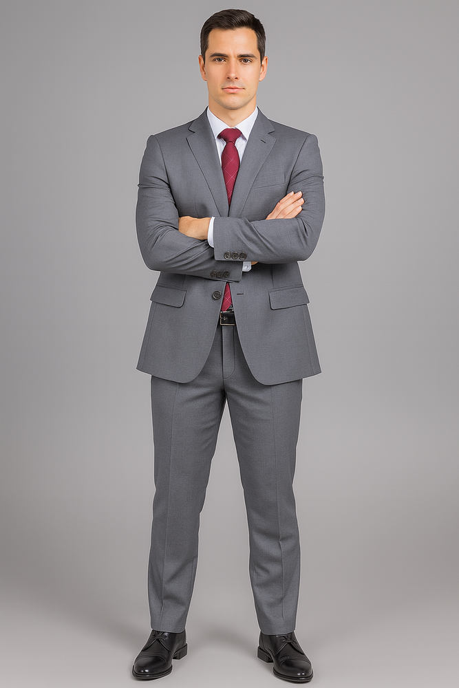 Authentic Statement Brand Men's Charcoal Grey 2-button Classic Suit - High End Suits - High Quality Suits