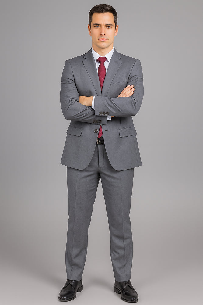 Authentic Statement Brand Men's Charcoal Grey 2-button Classic Suit - High End Suits - High Quality Suits