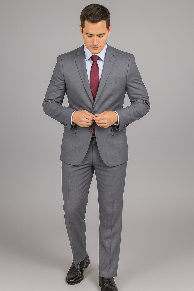 Authentic Statement Brand Men's Charcoal Grey 2-button Classic Suit - High End Suits - High Quality Suits