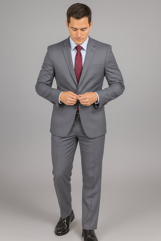 Authentic Statement Brand Men's Charcoal Grey 2-button Classic Suit - High End Suits - High Quality Suits