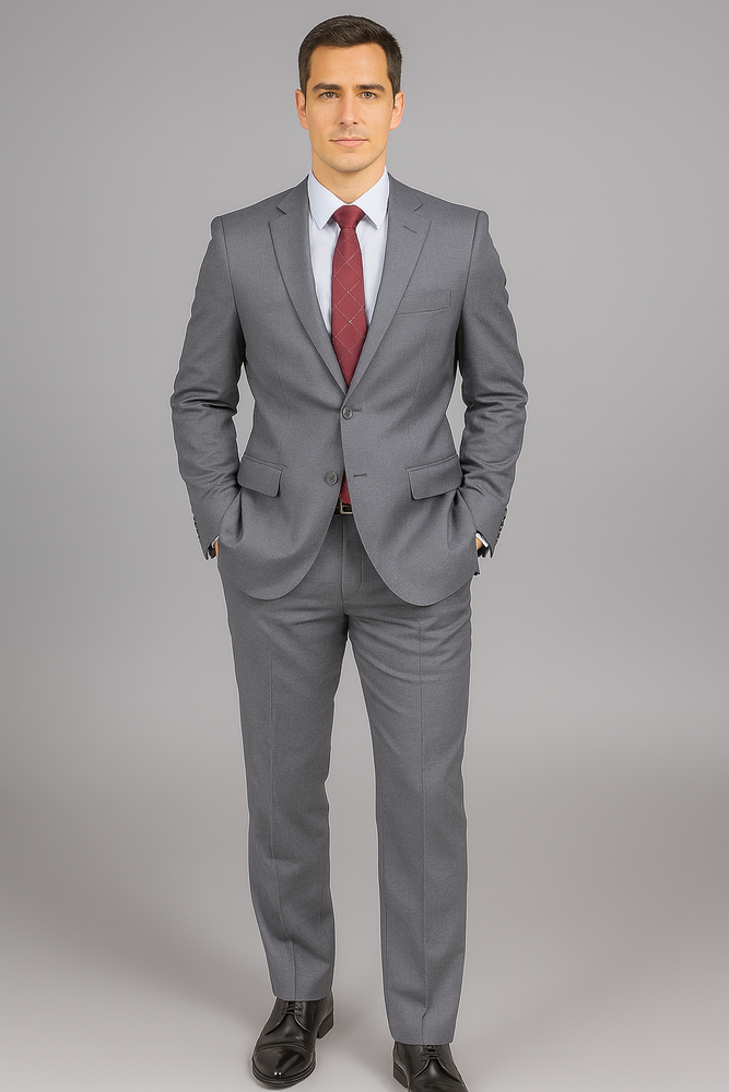 Authentic Statement Brand Men's Charcoal Grey 2-button Classic Suit - High End Suits - High Quality Suits