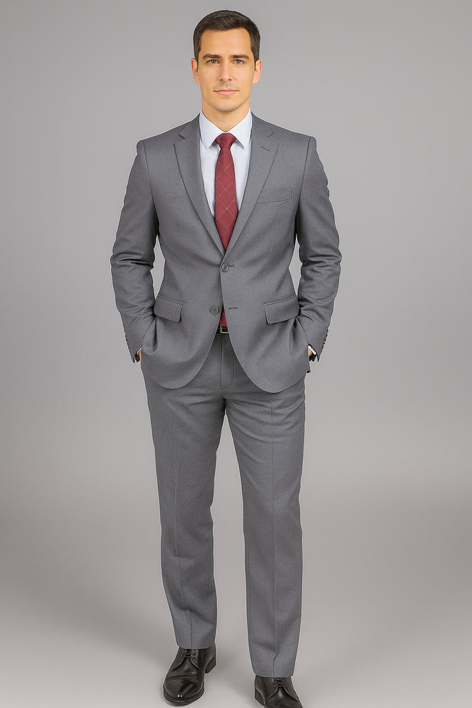 Authentic Statement Brand Men's Charcoal Grey 2-button Classic Suit - High End Suits - High Quality Suits