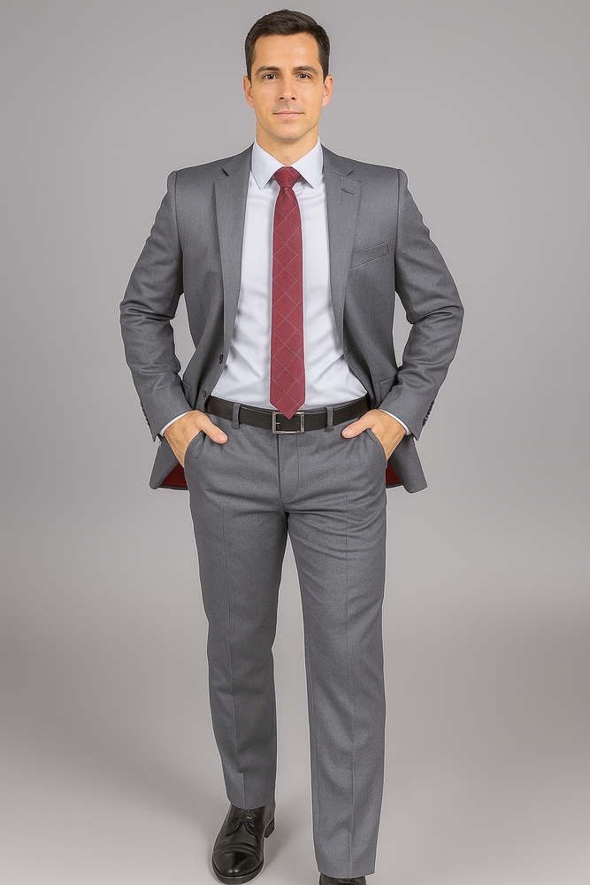 Authentic Statement Brand Men's Charcoal Grey 2-button Classic Suit - High End Suits - High Quality Suits