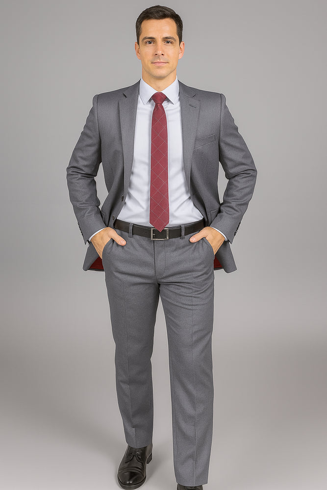 Authentic Statement Brand Men's Charcoal Grey 2-button Classic Suit - High End Suits - High Quality Suits